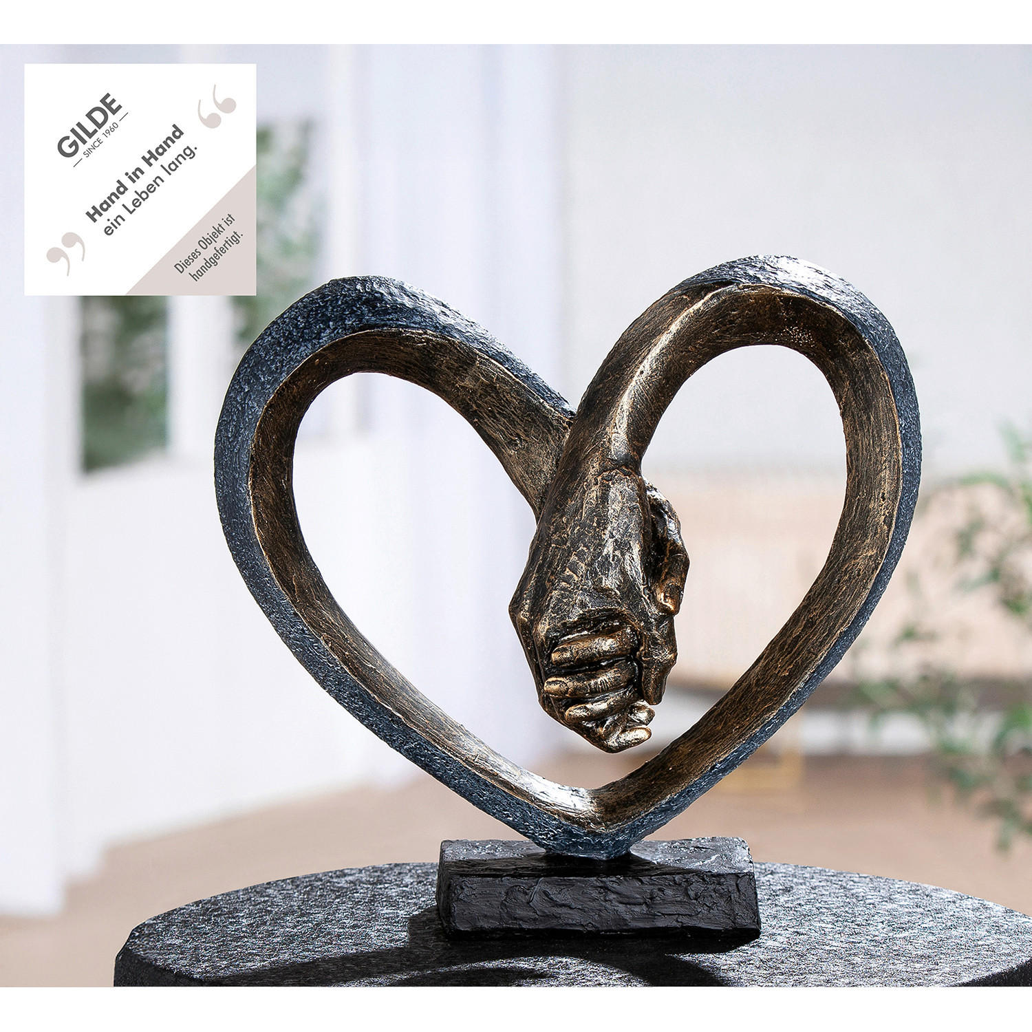 SKULPTUR - Bronzefarben/Grau, Basics, Kunststoff (26/24,5/10cm)