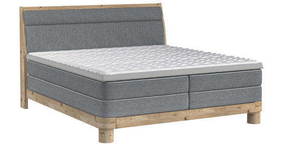 BOXSPRINGBETT 180/200 cm in Dunkelgrau - Eichefarben/Dunkelgrau, KONVENTIONELL, Holz/Textil (180/200cm) - Valnatura
