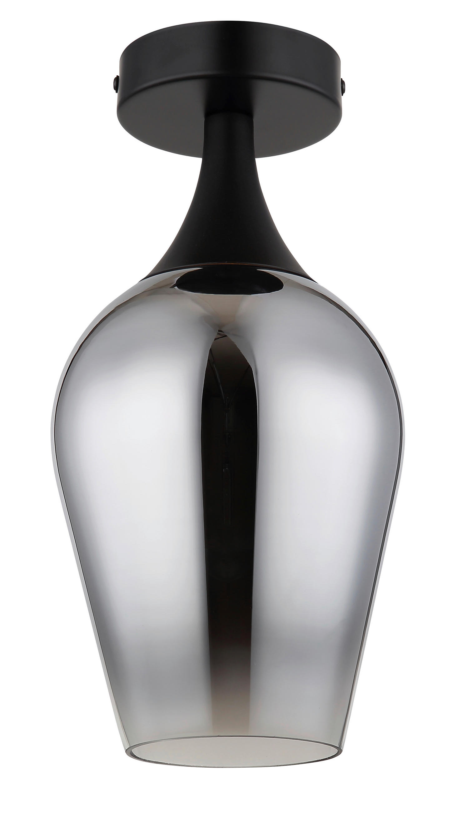 STROPNÍ SVÍTIDLO, 15/30 cm  - černá/čiré, Design, kov/sklo (15/30cm) - Globo