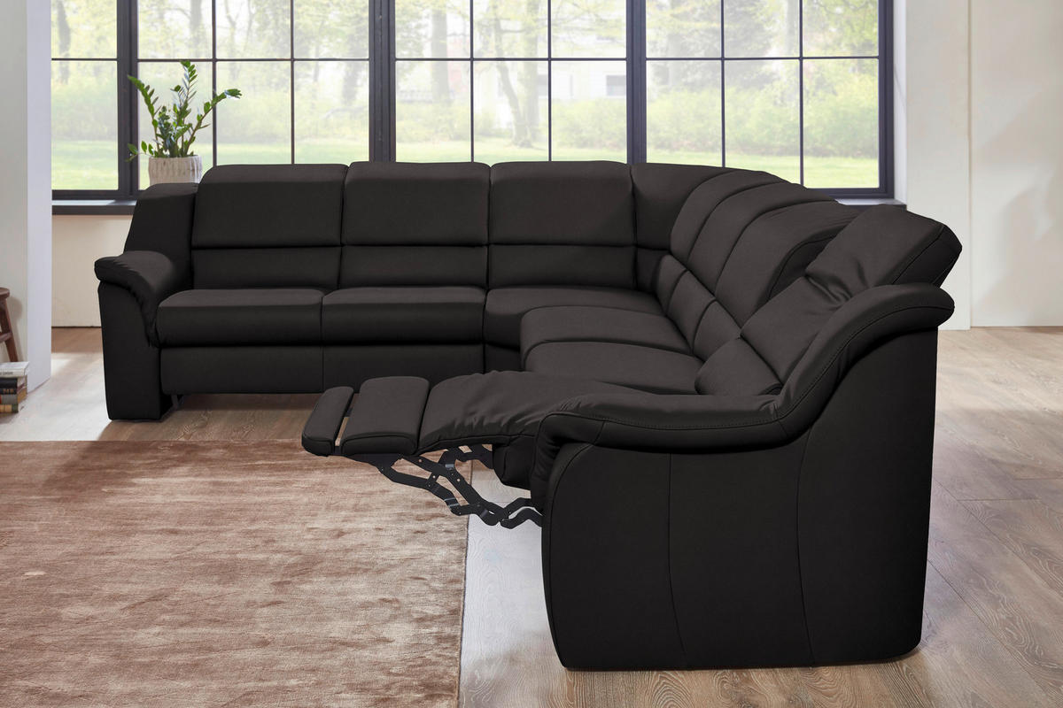 ECKSOFA  in Echtleder Dunkelbraun  260/324 cm  - Dunkelbraun/Schwarz, KONVENTIONELL, Leder/Kunststoff (260/324cm) - Cantus