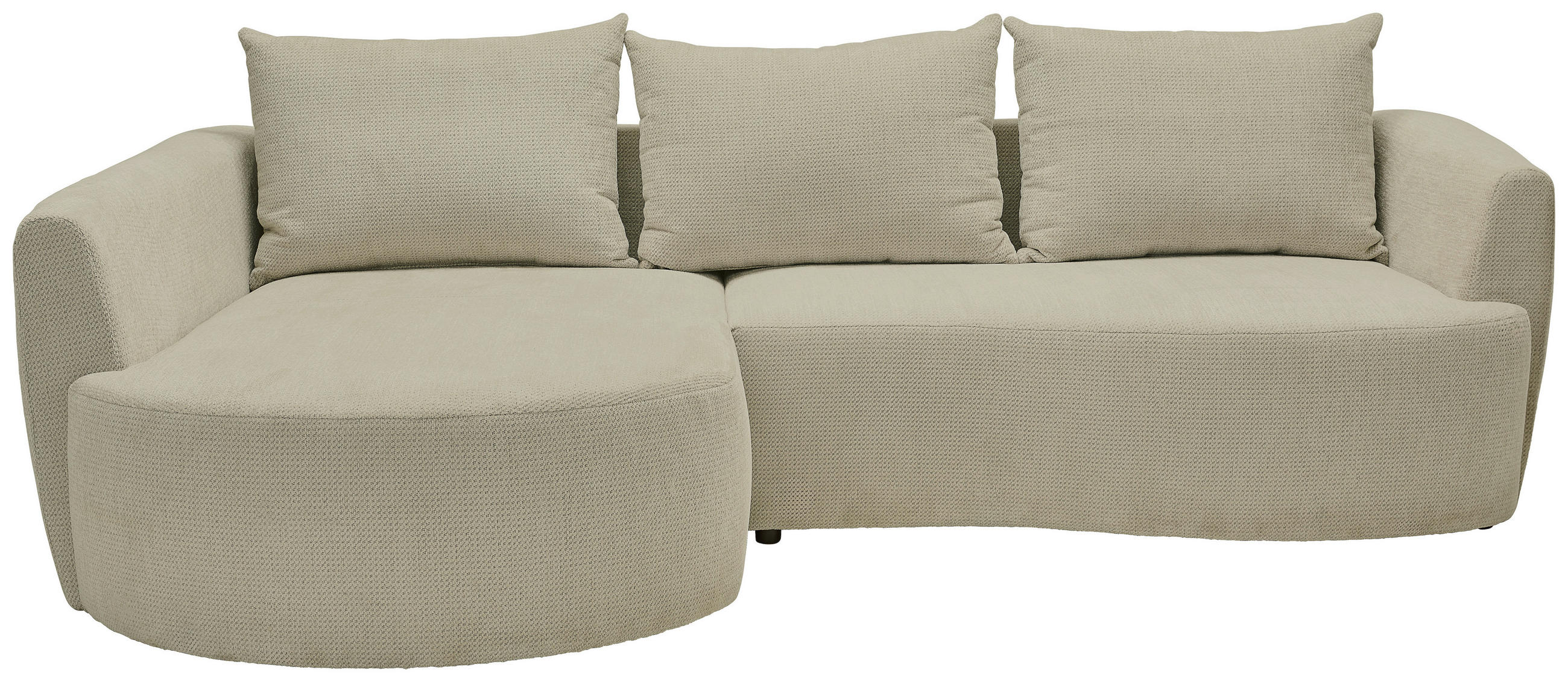 ECKSOFA in Chenille Beige  - Beige/Schwarz, MODERN, Kunststoff/Textil (179/287cm) - Carryhome