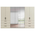 DREHTÜRENSCHRANK 350/235/61 cm,  in Champagner, 7-türig  - Chromfarben/Champagner, Basics, Glas/Holzwerkstoff (350/235/61cm) - Novel