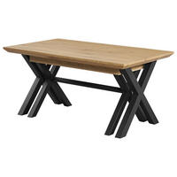 ESSTISCH 160/320/90/76 cm Nachbildung  Metall, Holzwerkstoff ausziehbar rechteckig Schwarz, Eichefarben  - Eichefarben/Schwarz, MODERN, Holzwerkstoff/Metall (160/320/90/76cm) - P & B