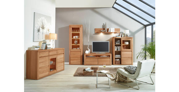 VITRINE Alteiche 66,4/203,6/37,7 cm - Alteiche/Grau, KONVENTIONELL, Glas/Holz (66,4/203,6/37,7cm) - Voleo