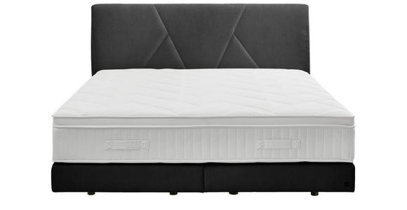 BOXSPRINGBETT 160/200 cm,  in Anthrazit, Topper, Matratzen, H2 + H2 = mittel  - Anthrazit/Schwarz, Design, Kunststoff/Textil (160/200cm) - Dieter Knoll