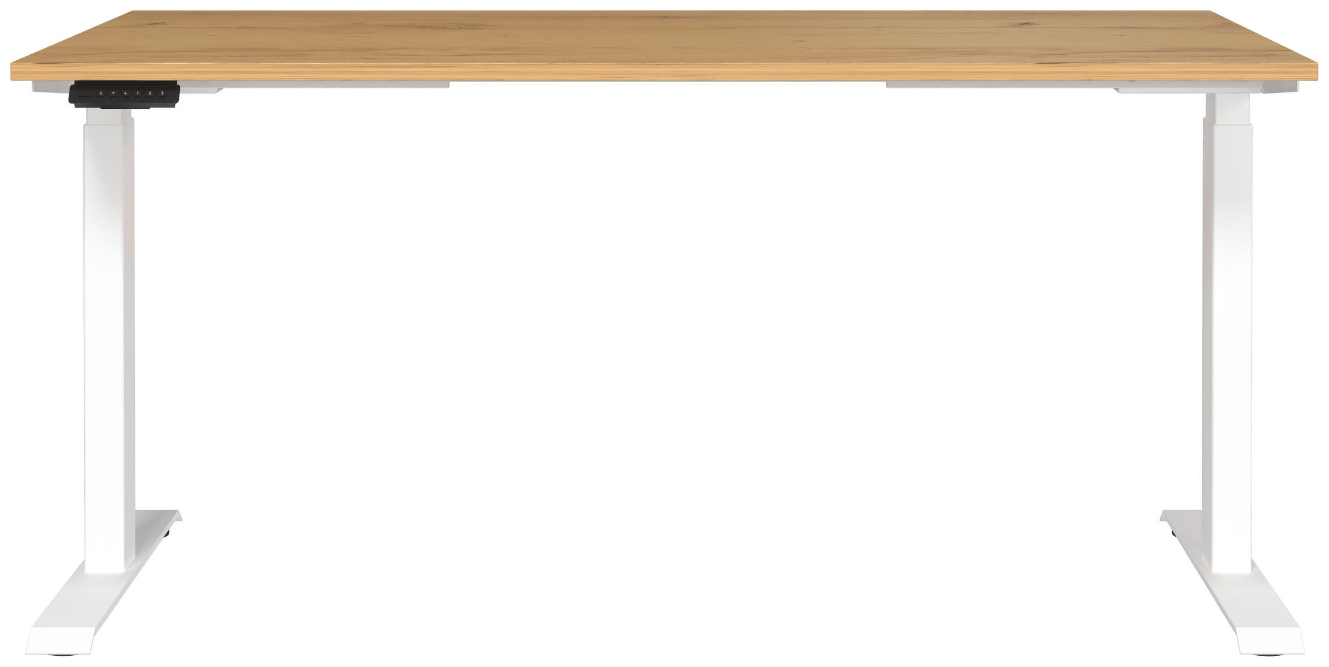 SCHREIBTISCH 160/80/72-118 cm  in Weiß, Eichefarben  - Eichefarben/Weiß, MODERN, Holzwerkstoff/Metall (160/80/72-118cm) - Novel