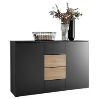 SIDEBOARD  in 135/89/40 cm  - Eichefarben/Schwarz, KONVENTIONELL, Holzwerkstoff/Kunststoff (135/89/40cm) - Carryhome