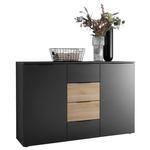 SIDEBOARD  in 135/89/40 cm  - Eichefarben/Schwarz, KONVENTIONELL, Holzwerkstoff/Kunststoff (135/89/40cm) - Carryhome