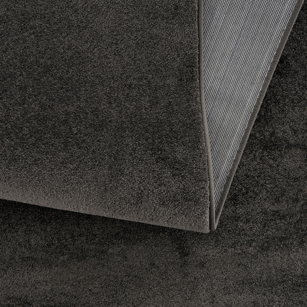 Thumbnail - Novel Webteppich Uni, Dunkelgrau, Textil, Uni, rund, Oeko-Tex® Standard 100, pflegeleicht, Teppiche & Böden, Teppiche, R...