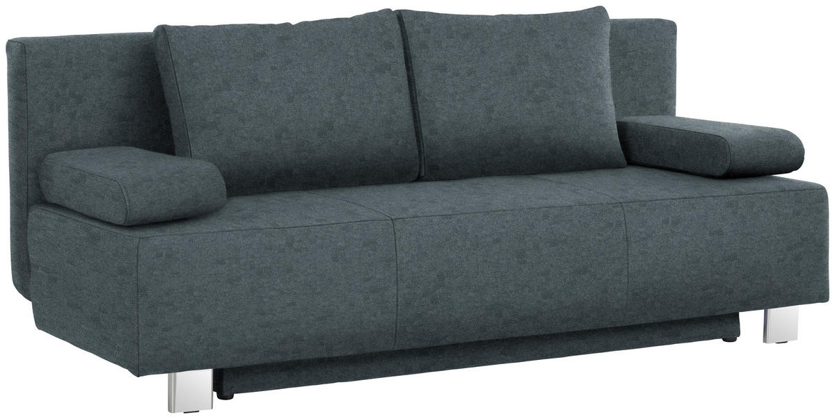 SCHLAFSOFA in Webstoff Anthrazit  - Chromfarben/Anthrazit, Design, Textil/Metall (197/88/89cm) - Xora
