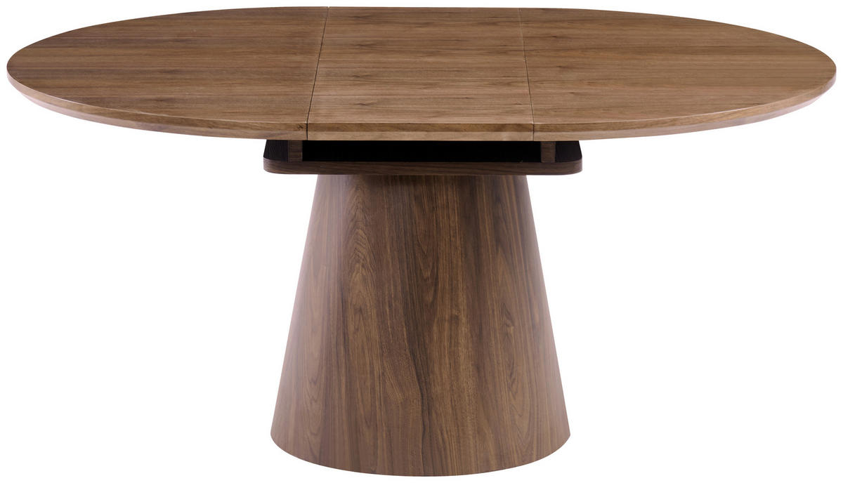 ESSTISCH 120-160/120/76 cm Echtholz, Nachbildung  Holz, Holzwerkstoff ausziehbar oval Walnussfarben  - Walnussfarben, MODERN, Holz/Holzwerkstoff (120-160/120/76cm) - P & B