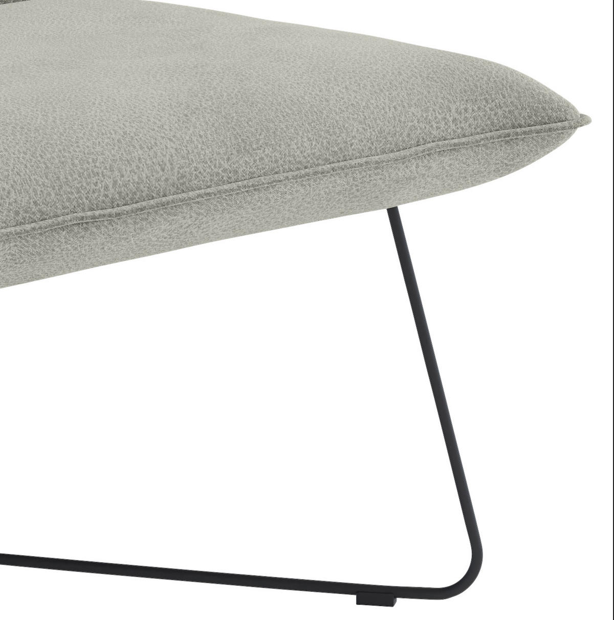 SESSEL Flachgewebe Hellgrau    - Hellgrau/Schwarz, Design, Textil/Metall (68/84/81cm) - Livetastic