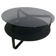 COUCHTISCH in Metall, Glas 80/80/44 cm  - Schwarz/Grau, Design, Glas/Metall (80/80/44cm) - Novel