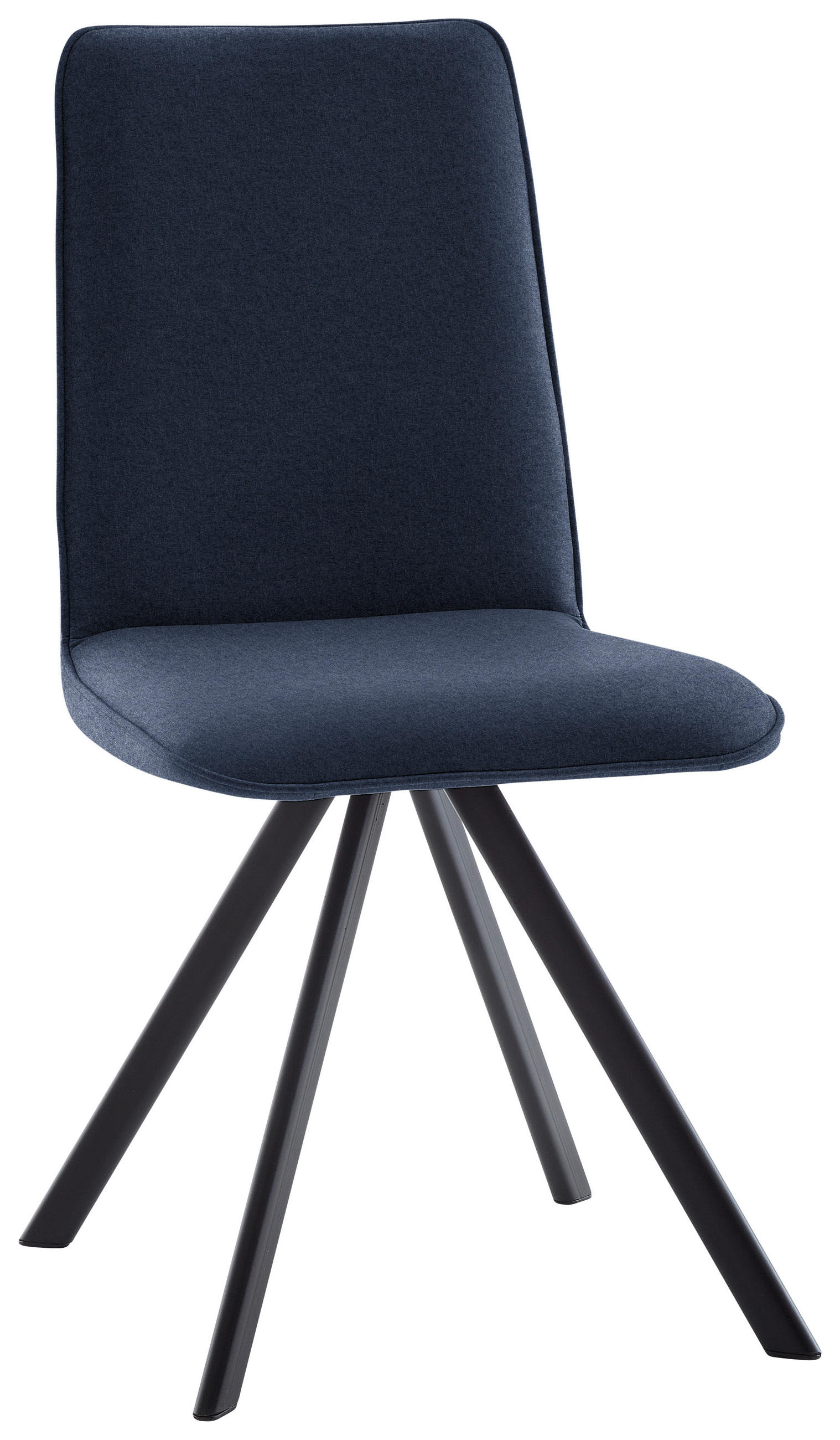 STUHL in Eisen Flachgewebe - Schwarz/Dunkelblau, Design, Textil/Metall (48/93/60cm) - Cantus