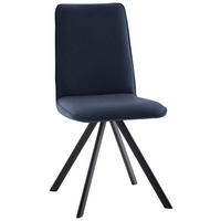 STUHL  in Eisen Flachgewebe  - Schwarz/Dunkelblau, Design, Textil/Metall (48/93/60cm) - Cantus