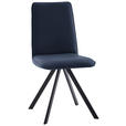 STUHL  in Eisen Flachgewebe Metall, Textil  - Schwarz/Dunkelblau, Design, Textil/Metall (48/93/60cm) - Cantus