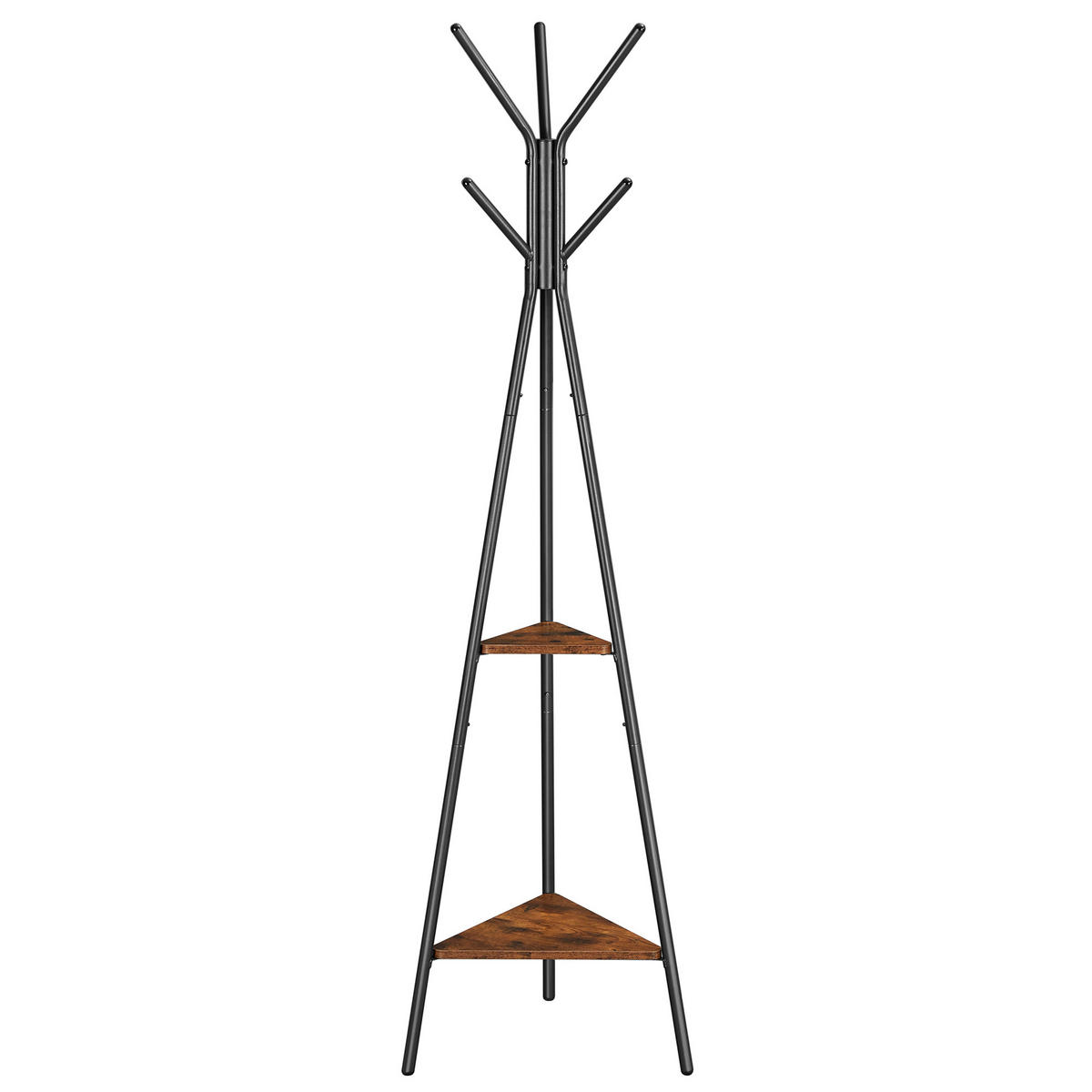 GARDEROBENSTÄNDER in Braun, Schwarz 49/179/49 cm   - Schwarz/Braun, Trend, Holzwerkstoff/Metall (49/179/49cm) - Boxxx