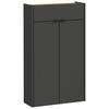 SCHUHSCHRANK Graphitfarben, Eichefarben  - Eichefarben/Schwarz, Design, Holzwerkstoff/Kunststoff (56/97/22cm)