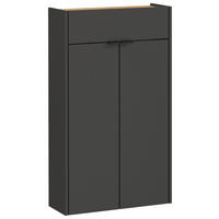 SCHUHSCHRANK Graphitfarben, Eichefarben  - Eichefarben/Schwarz, Design, Holzwerkstoff/Kunststoff (56/97/22cm)