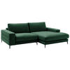 ECKSOFA Velours Smaragdgrün  - Smaragdgrün/Schwarz, Design, Textil/Metall (253/177cm) - Dieter Knoll