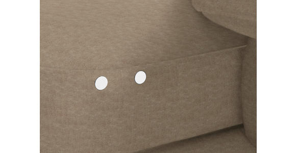 ECKSOFA in Velours Hellbraun 310/180 cm - Hellbraun/Schwarz, Design, Textil/Metall (310/180cm) - Dieter Knoll