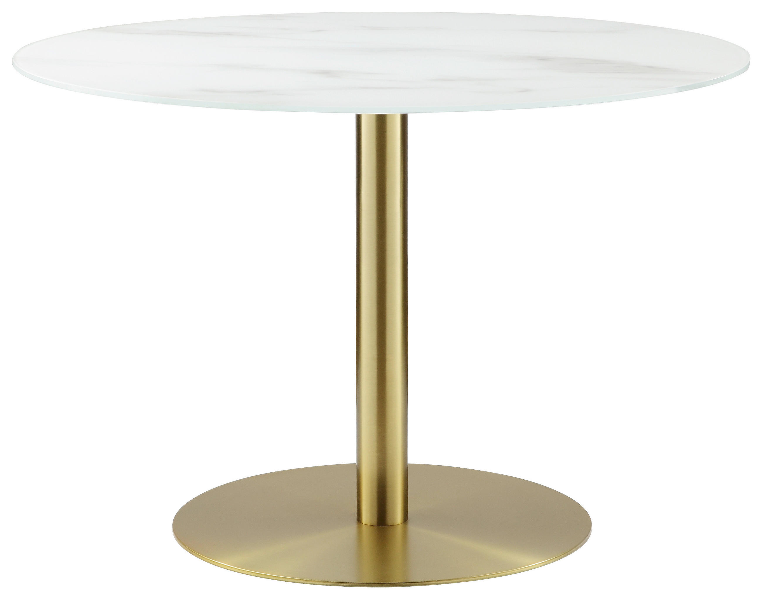 ESSTISCH in Metall, Glas 110/110/74,5 cm  - Goldfarben/Weiß, Design, Glas/Metall (110/110/74,5cm) - Ambia Home