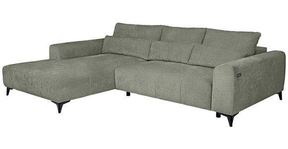 ECKSOFA  in Chenille Mintgrün  222/279 cm  - Schwarz/Mintgrün, KONVENTIONELL, Kunststoff/Textil (222/279cm) - Hom`in