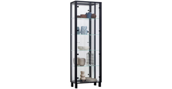 VITRINE in Schwarz - Schwarz, KONVENTIONELL, Glas/Holzwerkstoff (62/189/33cm) - Carryhome