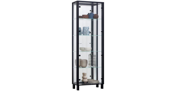 VITRINE in Schwarz  - Schwarz, KONVENTIONELL, Glas/Holzwerkstoff (62/189/33cm) - Carryhome