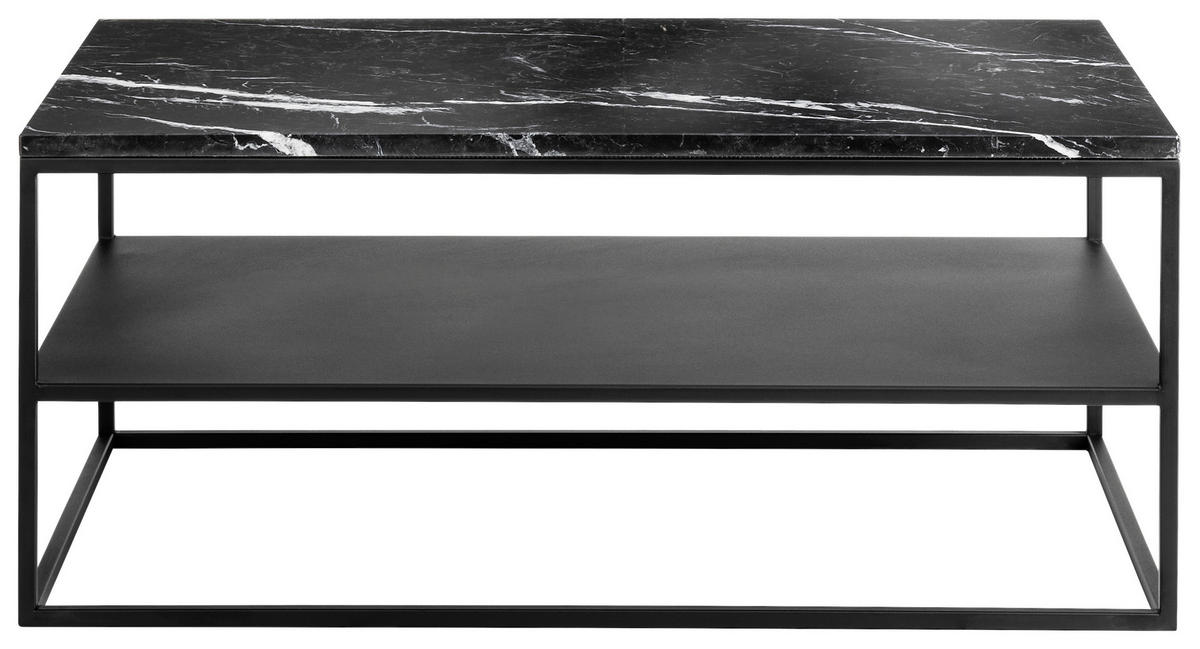 COUCHTISCH 100/60/41,5 cm rechteckig Schwarz  - Schwarz, Design, Stein/Metall (100/60/41,5cm) - Johann Jakob