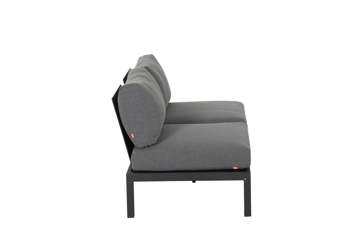 LOUNGEGARNITUR Teakholz massiv Aluminium  - Anthrazit/Grau, KONVENTIONELL, Holz/Textil (252/84/252cm) - Siena Garden