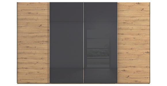 SCHWEBETÜRENSCHRANK 361/235/68 cm 4-türig - Chromfarben, KONVENTIONELL, Glas/Holzwerkstoff (361/235/68cm) - Novel