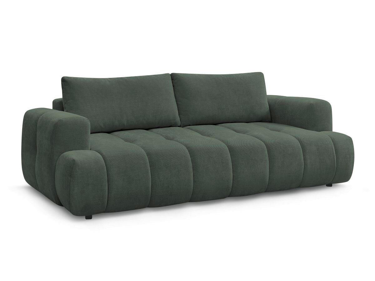 SCHLAFSOFA FUJI Leinenoptik Grün  inkl.  - Schwarz/Grün, MODERN, Kunststoff/Textil (251/113/88cm)