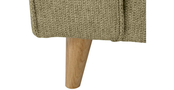 ECKSOFA in Flachgewebe Grün  - Eichefarben/Grün, KONVENTIONELL, Holz/Textil (265/159cm) - Carryhome