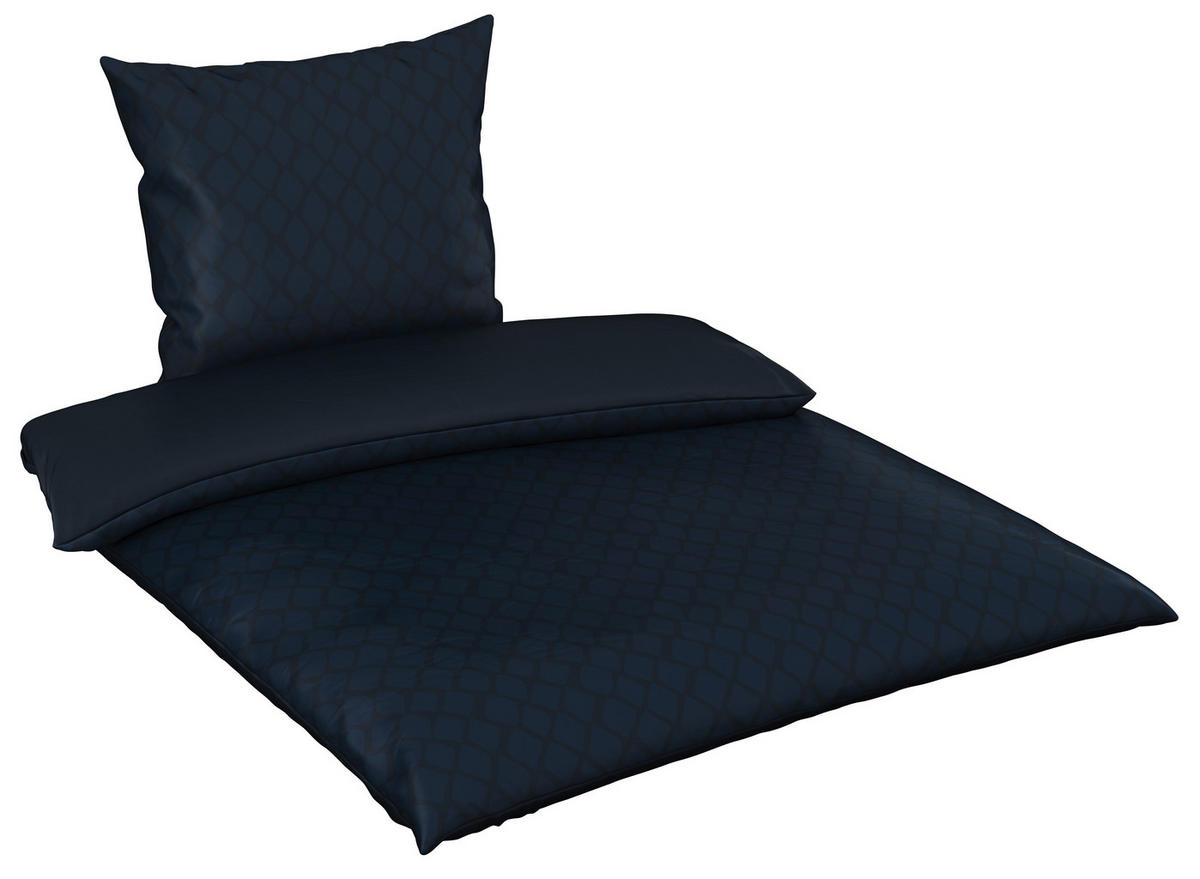 BETTWÄSCHESET Satin 160/210 cm  50 cm/70 cm  - Blau, Design, Textil (160/210cm) - Dieter Knoll