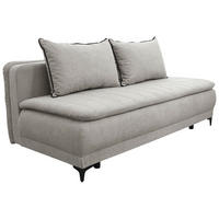 SCHLAFSOFA  mit Liegefunktion Flachgewebe Taupe  - Taupe/Schwarz, Basics, Textil/Metall (202/98/78cm) - Livetastic