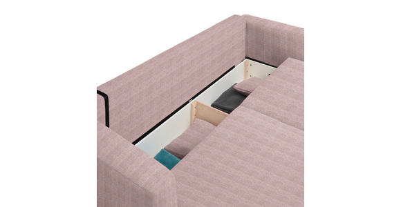 SCHLAFSOFA Cord Rosa Zierkissen, Rückenkissen, Bettkasten, Schlaffunktion, Rücken echt  - Schwarz/Rosa, Design, Kunststoff/Textil (250/92/105cm) - Carryhome