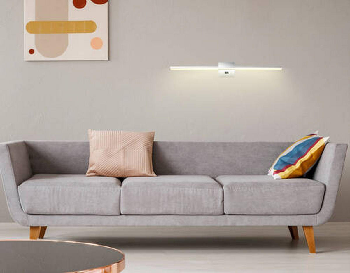 APLICĂ DE PERETE PENTRU BAIE - opal/culoare crom, Design, plastic/metal (61,5/11/3,7cm) - Globo