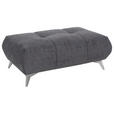 HOCKER in Textil Schwarz  - Edelstahlfarben/Schwarz, LIFESTYLE, Textil/Metall (120/43/70cm) - Hom`in
