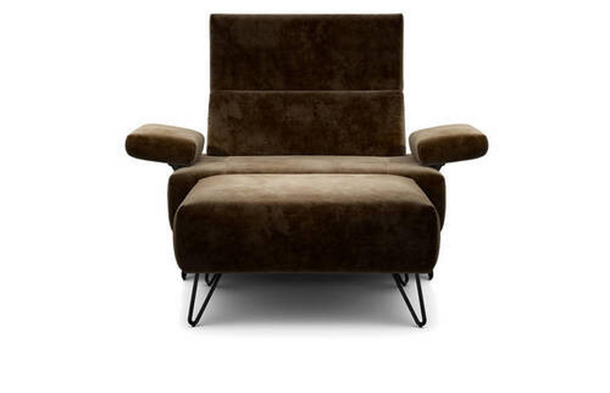 SESSELSET in Samt Braun  - Schwarz/Braun, Design, Textil/Metall (114-142/85/86-94cm) - SENSOO