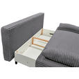 SCHLAFSOFA Cord Anthrazit Rückenkissen, Armlehnenkissen, Bettkasten, Schlaffunktion, Rücken echt, Liegefläche im Originalstoff  - Anthrazit/Schwarz, KONVENTIONELL, Kunststoff/Textil (211/96/105cm) - Carryhome