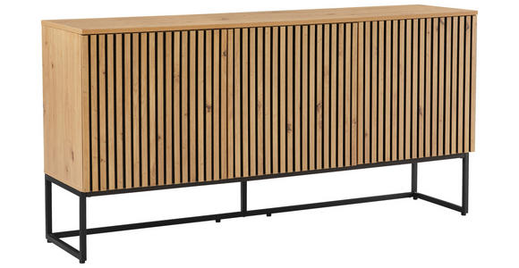 SIDEBOARD Bueno  in 160/80/40 cm  - Schwarz/Eiche Artisan, MODERN, Holzwerkstoff/Metall (160/80/40cm) - Xora