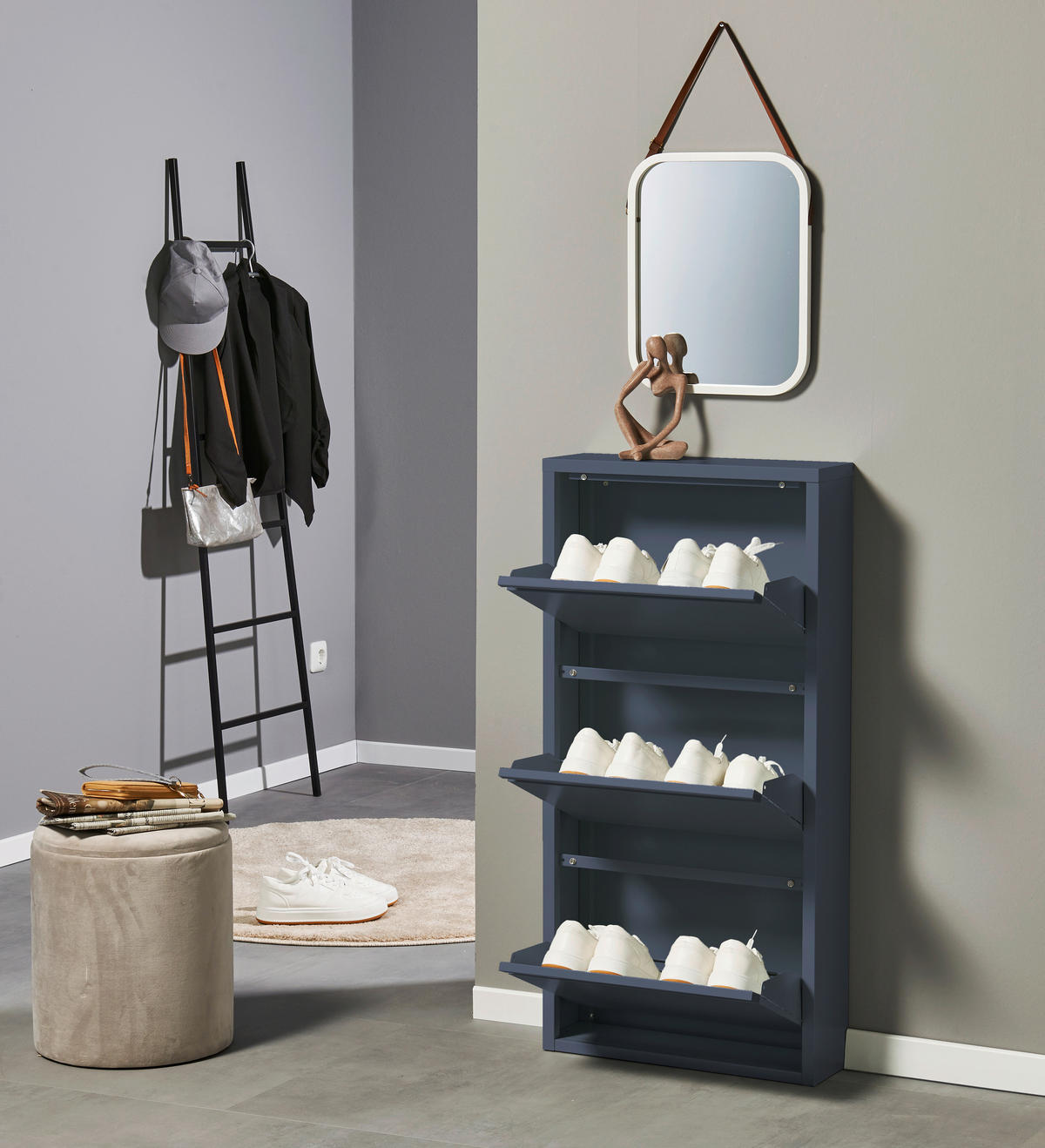 SCHUHKIPPER  in 51/104/16 cm  - Blau, MODERN, Metall (51/104/16cm) - Boxxx