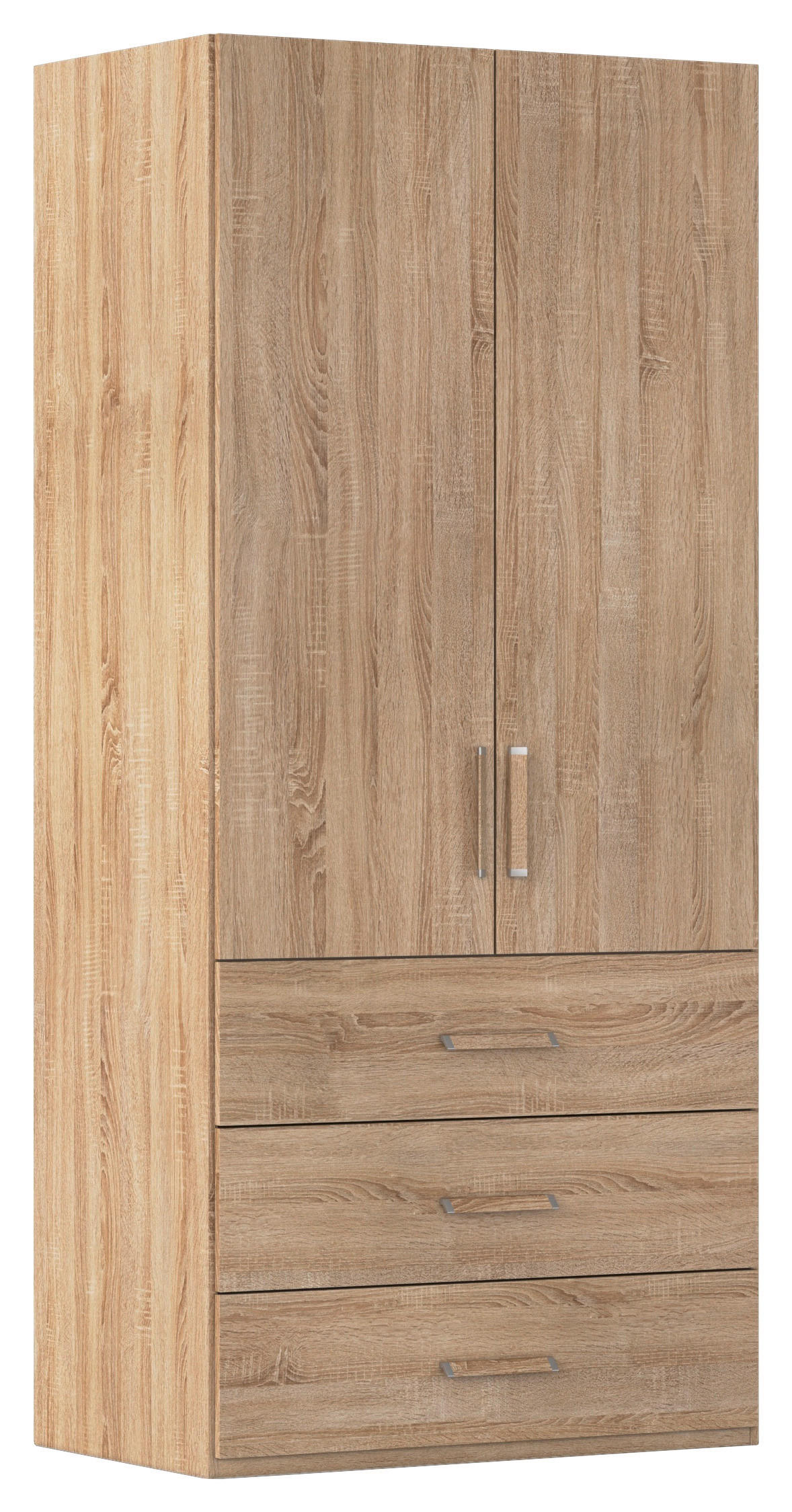 DREHTÜRENSCHRANK 101/223/60 cm 2-türig Eichefarben  - Eichefarben/Silberfarben, Design, Holzwerkstoff/Kunststoff (101/223/60cm) - Novel