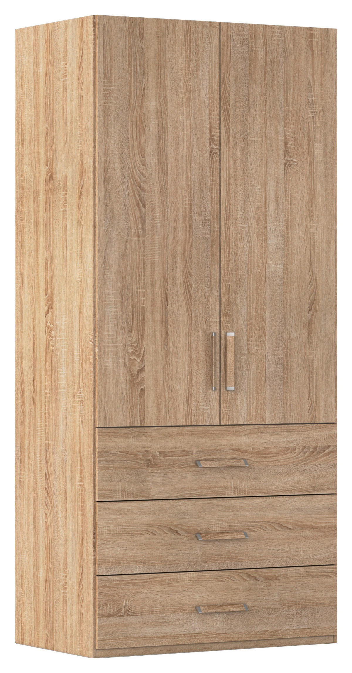 DREHTÜRENSCHRANK 101/223/60 cm 2-türig Eichefarben  - Eichefarben/Silberfarben, Design, Holzwerkstoff/Kunststoff (101/223/60cm) - Novel