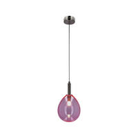 LED-HÄNGELEUCHTE 18/18/115 cm  - Chromfarben/Pink, Design, Glas/Metall (18/18/115cm)
