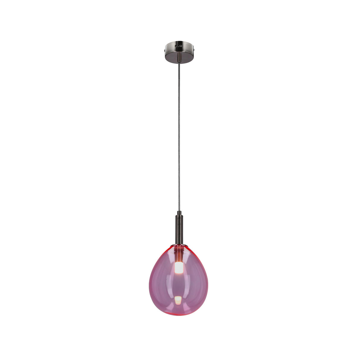 LED-HÄNGELEUCHTE 18/18/115 cm  - Chromfarben/Pink, Design, Glas/Metall (18/18/115cm)