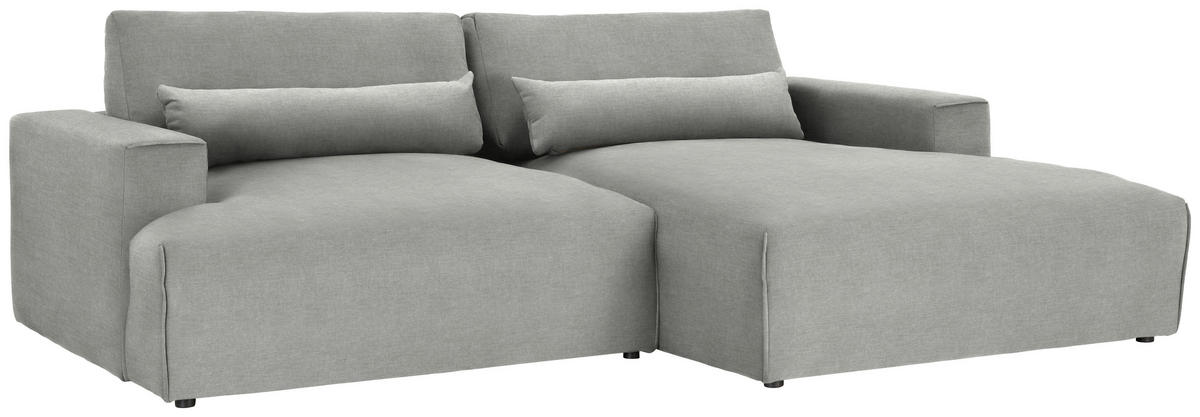 ECKSOFA Felicia in Struktur Greige  267/187 cm  - Greige/Schwarz, Design, Kunststoff/Textil (267/187cm) - Stylife