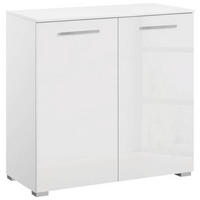 KOMMODE 80/81/42 cm  in Weiss, Weiss Hochglanz  - Weiss Hochglanz/Chromfarben, Design, Holzwerkstoff/Kunststoff (80/81/42cm) - Novel