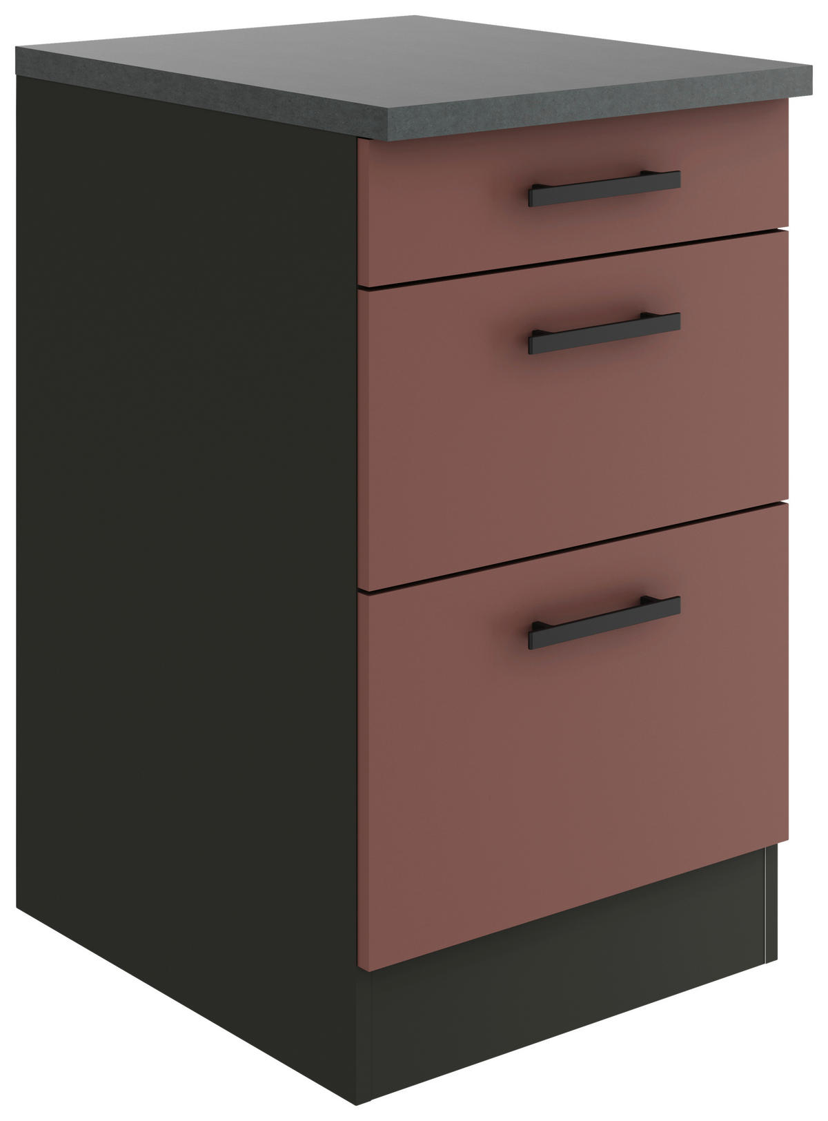 KÜCHENUNTERSCHRANK 50/84,8/60 cm  in Rotbraun  - Rotbraun/Anthrazit, Basics, Holzwerkstoff/Metall (50/84,8/60cm) - Optifit